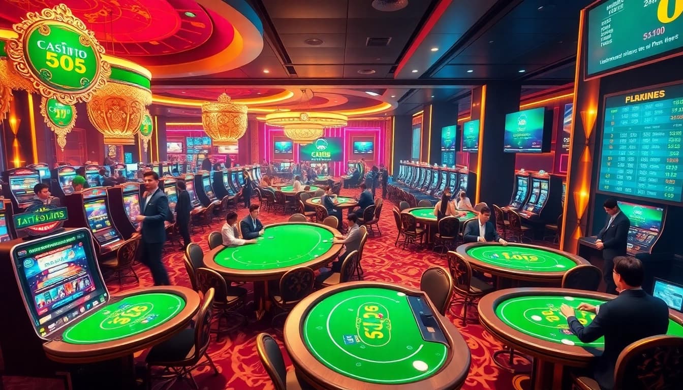 Engaged players experiencing the excitement of GG88's vibrant casino environment.