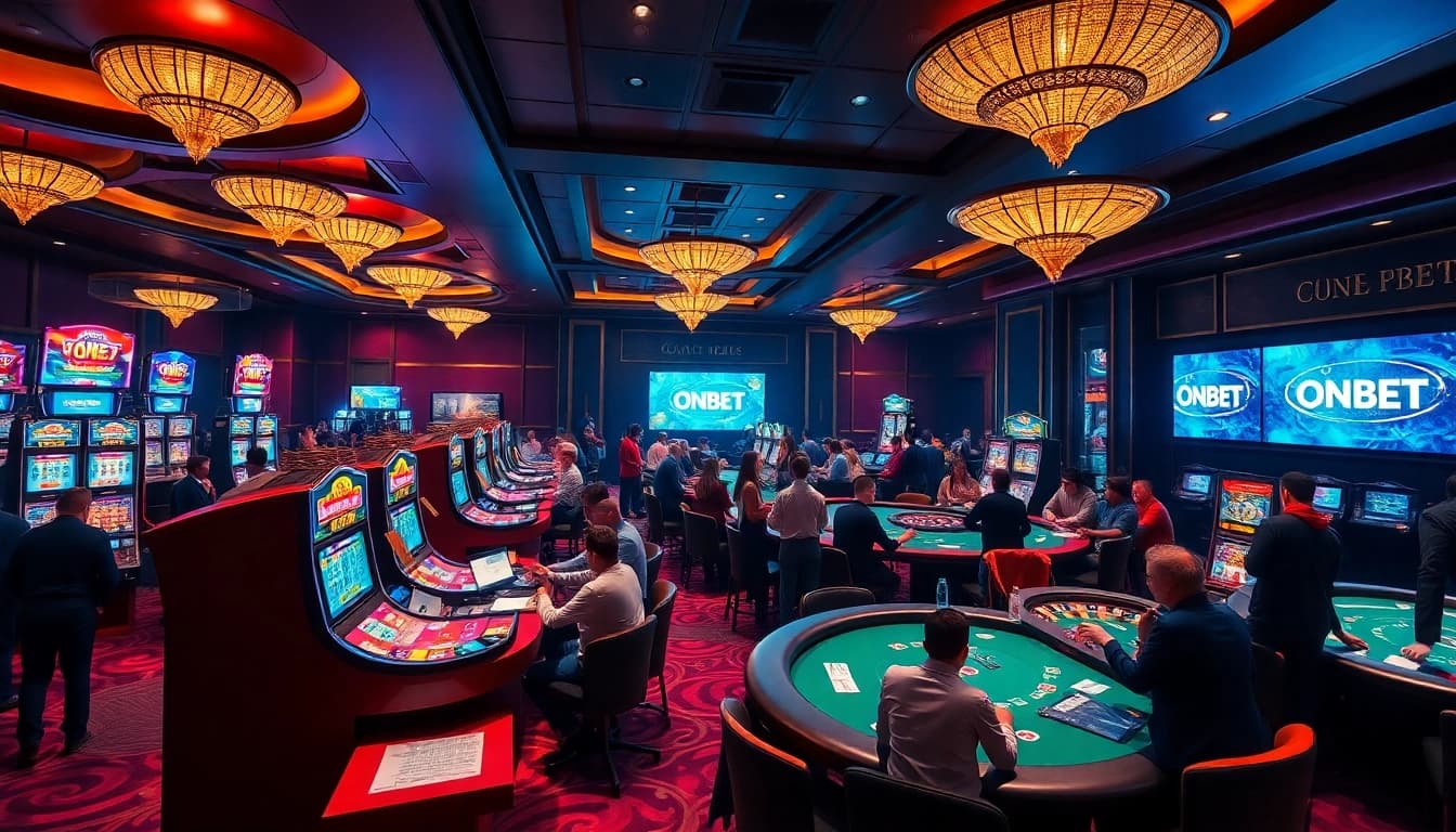 Experience the excitement of ONBET with vibrant casino games, dynamic players, and thrilling action.