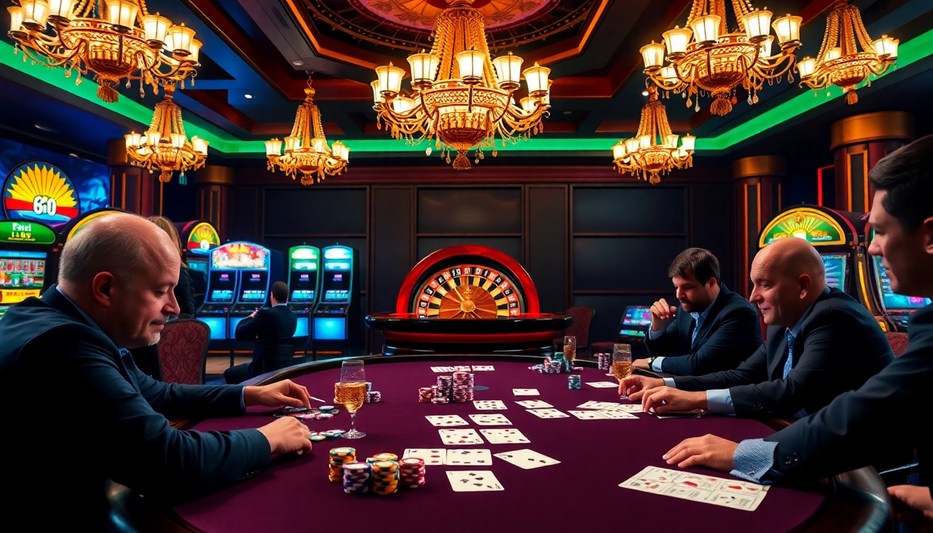 Experience high-stakes poker action at nohu90 com with vibrant chips and a roulette wheel.