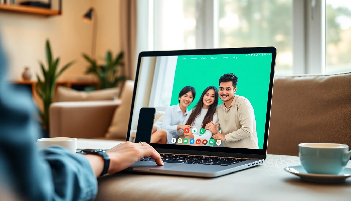 WhatsApp Web 界面中的实时视频通话，突出显示快连VPN的安全连接。