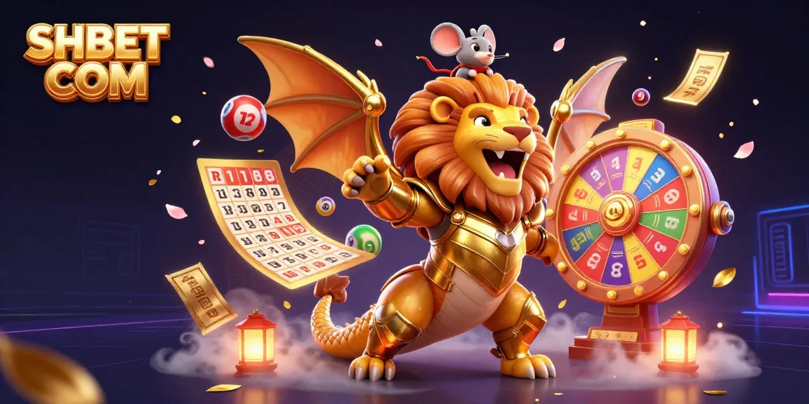 Experience the thrill of winning at SHBET COM with a vibrant 3D casino scene filled with dynamic gaming elements.