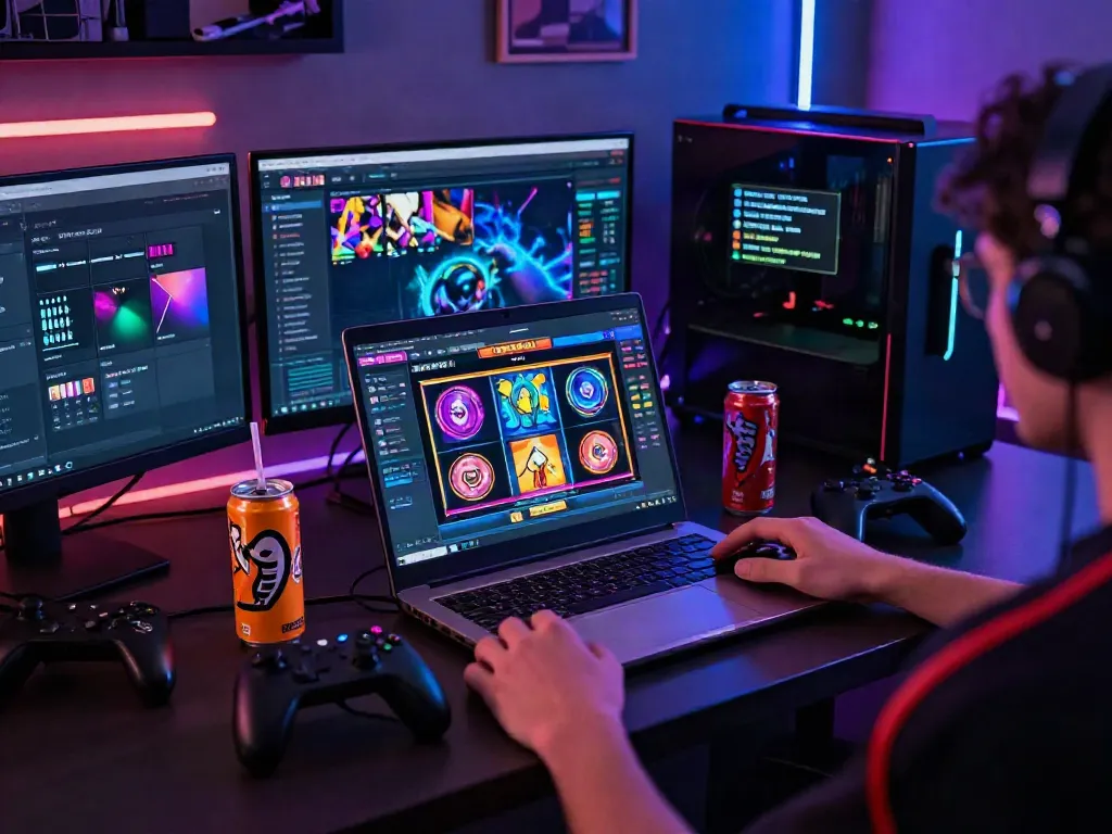 A80 gaming platform experience with vibrant games interface and accessories.