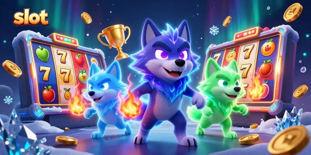 Engaging illustration of slot reels and ghostly wolves symbolizing the excitement of slots.
