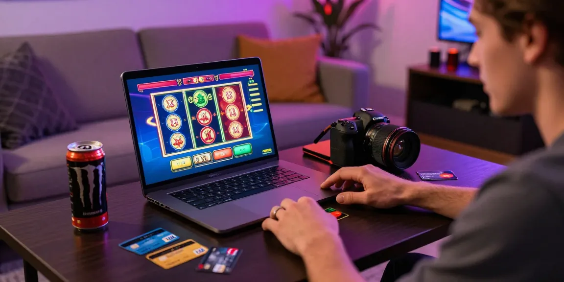 Player enjoying games at https://thebls.org.uk while using credit card options, creating a lively casino atmosphere.