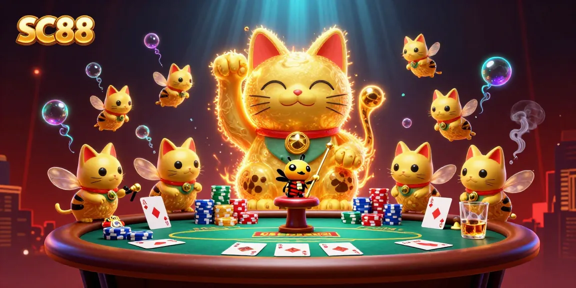 Experience winning moments at SC88 with a vibrant scene of playful casino elements.