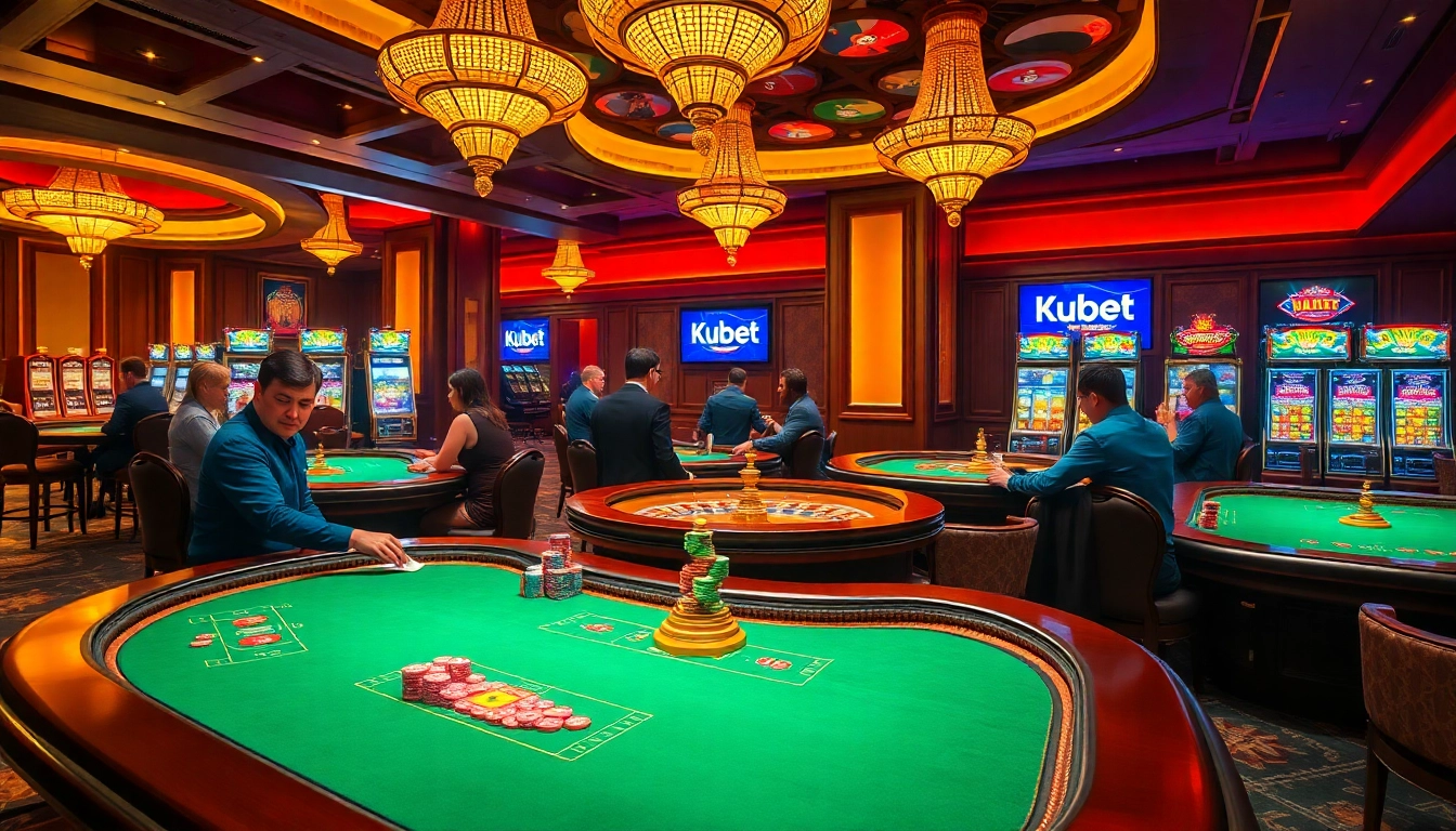 Kubet casino players relish the thrill of poker and roulette in an immersivegaming scene.