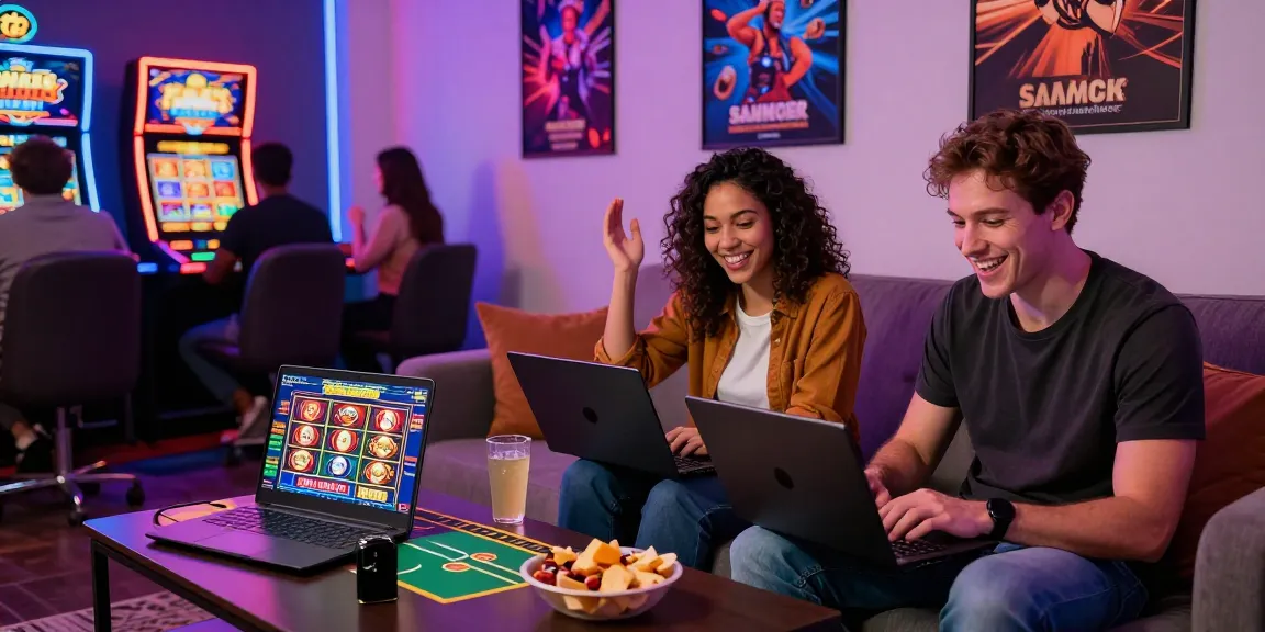Experience the excitement of the best new online casinos with players enjoying thrilling games on their devices.