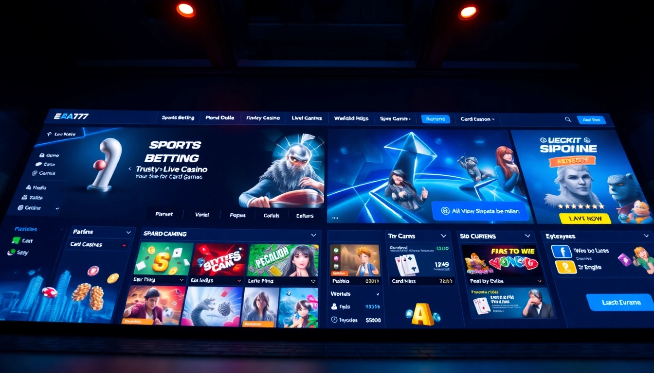 EA77 online gaming interface with vibrant visuals and secure design.