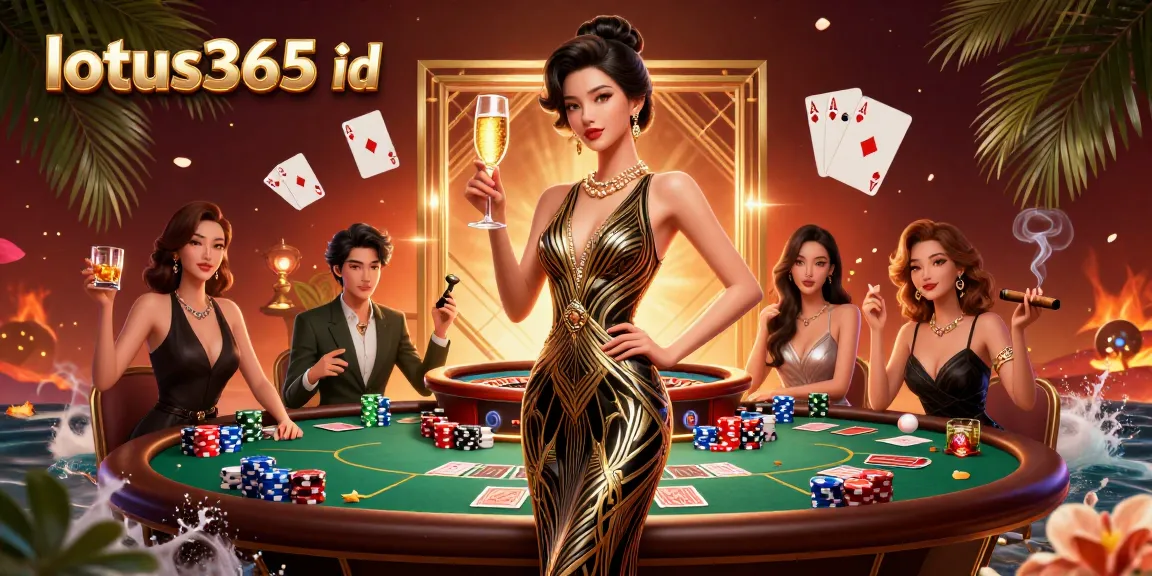 Engage with lotus365 id in this vibrant illustration capturing the glamour of casino gaming.