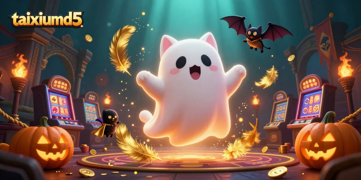 Engage with taixiumd5's thrilling ghostly casino adventure filled with poker-themed jack-o-lanterns.