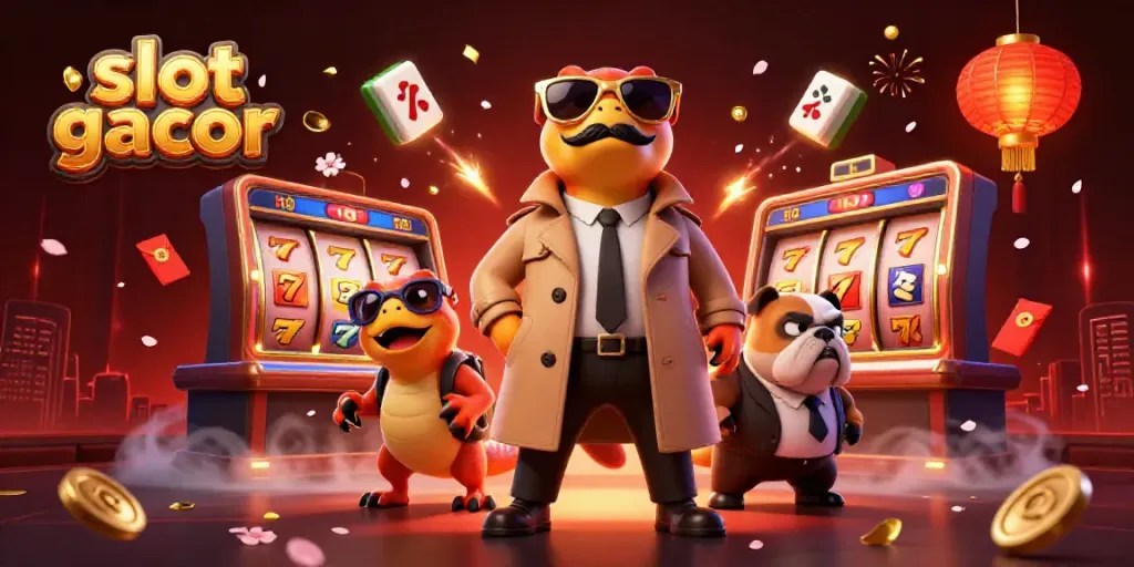 Experience the thrill of slot gacor with playful raptors and vibrant casino symbols.