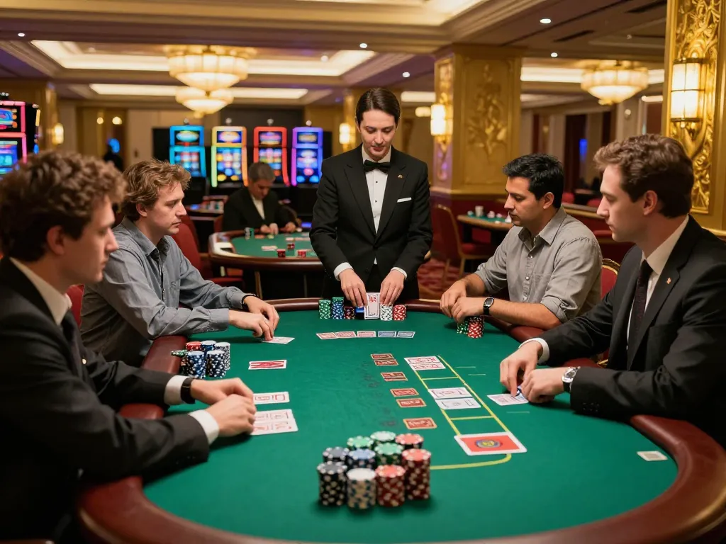 Players strategizing at the blackjack table in a luxurious setting of nhà cái 388bet