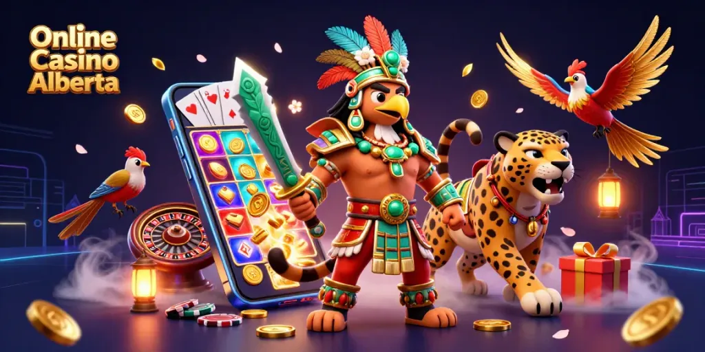 Experience thrilling action at Online Casino Alberta with vibrant gaming elements and dynamic characters.