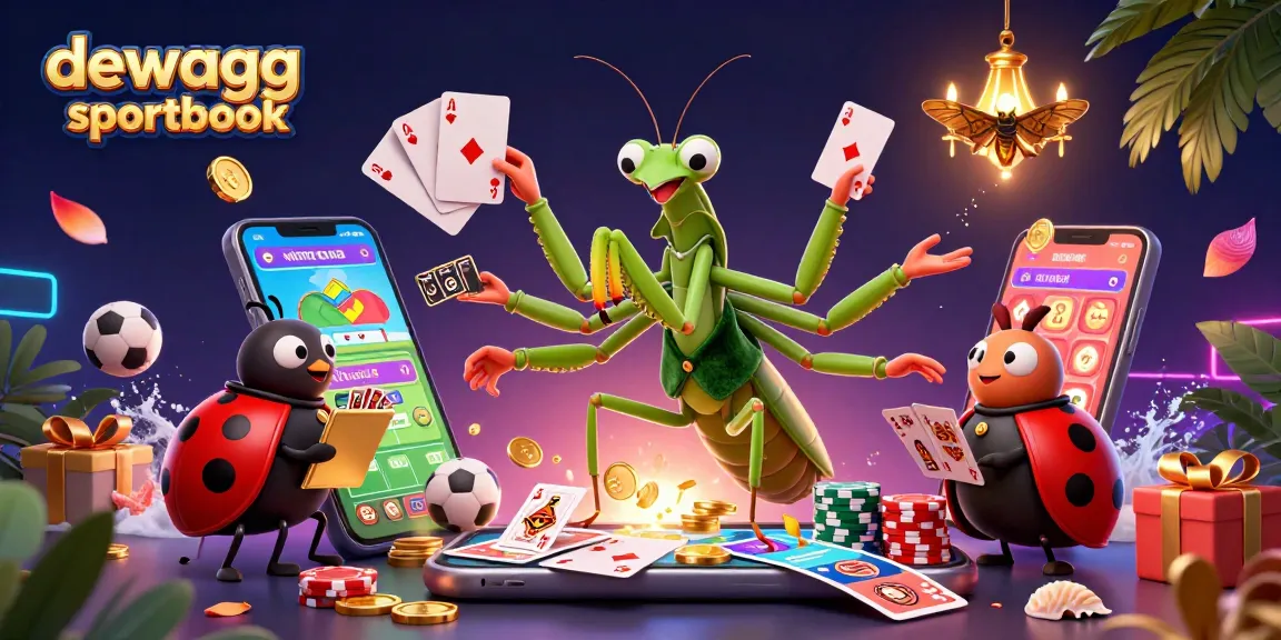 Engage with dewagg sportbook through vibrant illustrations of animated characters and dynamic betting elements.