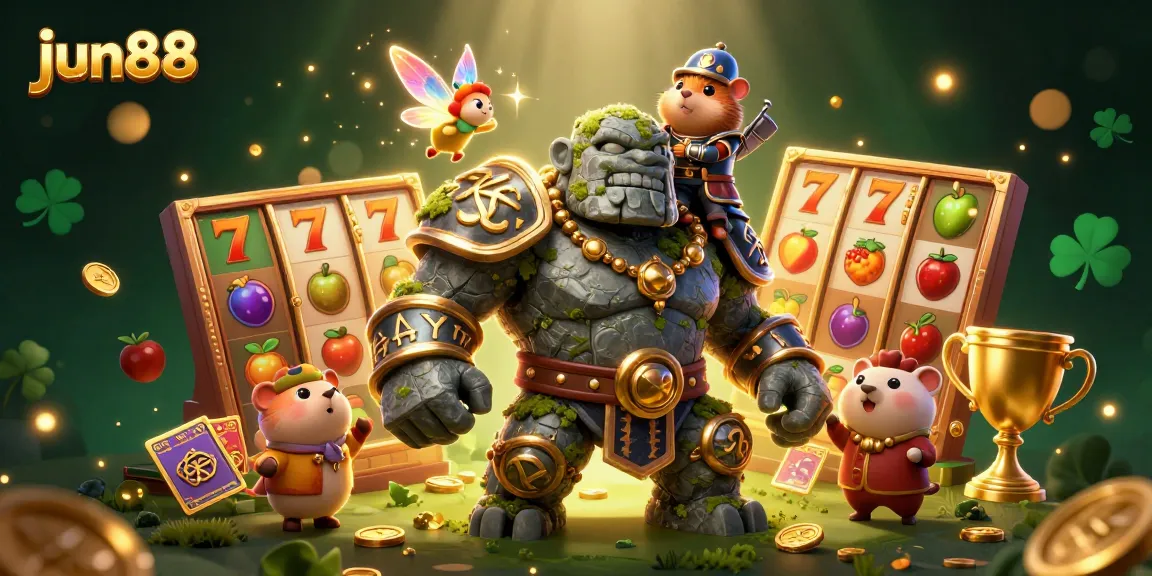 Experience exciting slots at jun88 with animated characters and vibrant casino elements.