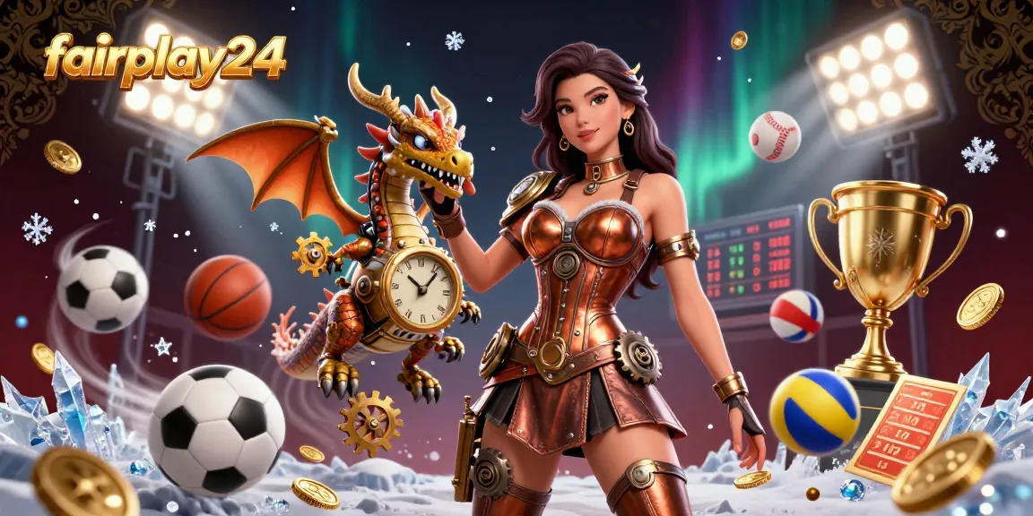Engage with dynamic fairplay24 sports betting excitement featuring a steampunk woman and a clockwork dragon.