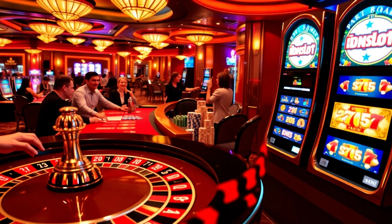 Experience IDNSLOT thrills with vibrant casino gaming, including roulette and slot machines.