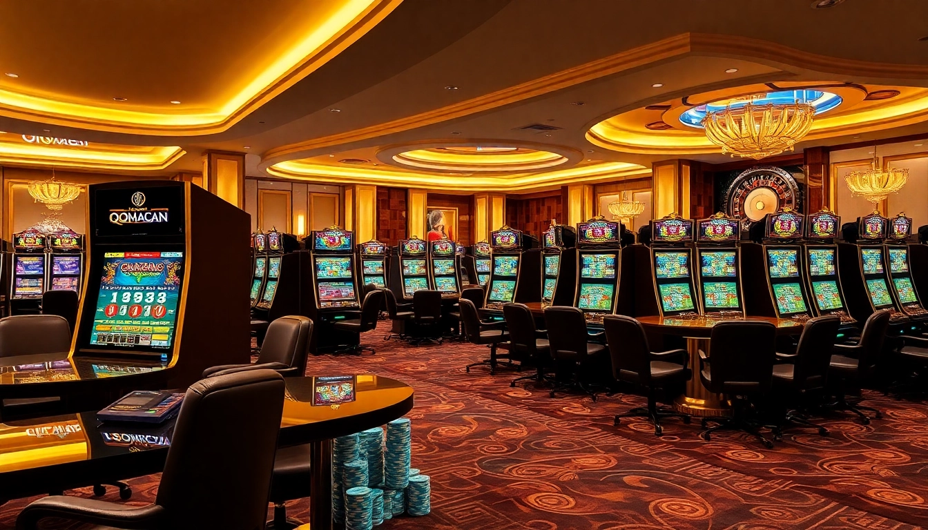 Experience thrilling wins at qqmacan with vibrant slot machines and inviting casino ambiance.
