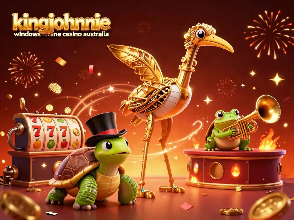 Experience the excitement of kingjohnnie windows online casino australia with vibrant casino-themed illustration.