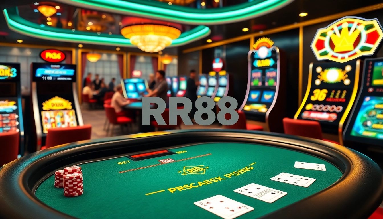 Experience thrilling gameplay with the RR88 apk, as players engage at a vibrant casino table.