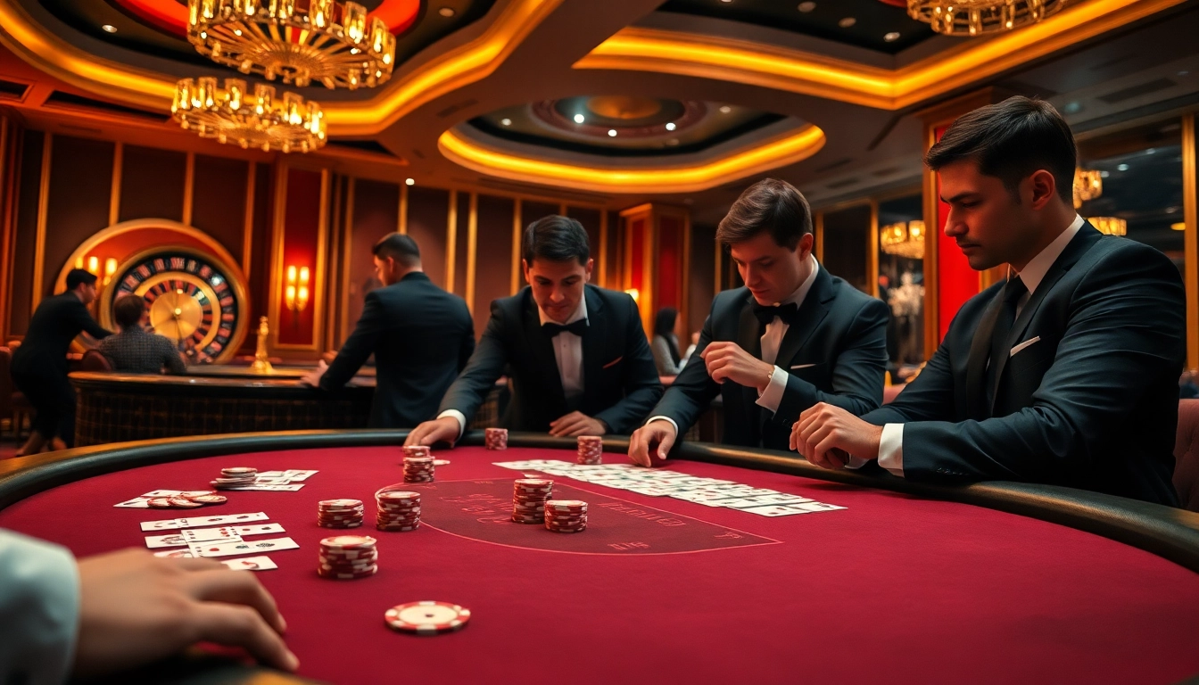 Experience the thrills of MM88 with a high-stakes poker game in a vibrant casino atmosphere.