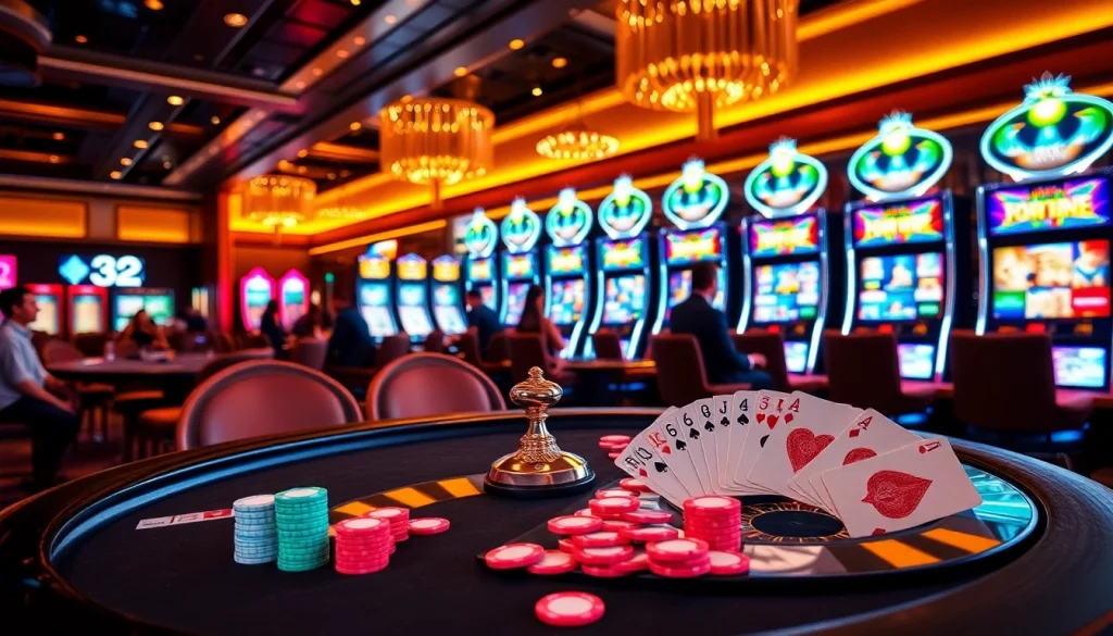 Experience thrilling gameplay at 32win casino with vibrant tables and exciting slot machines.