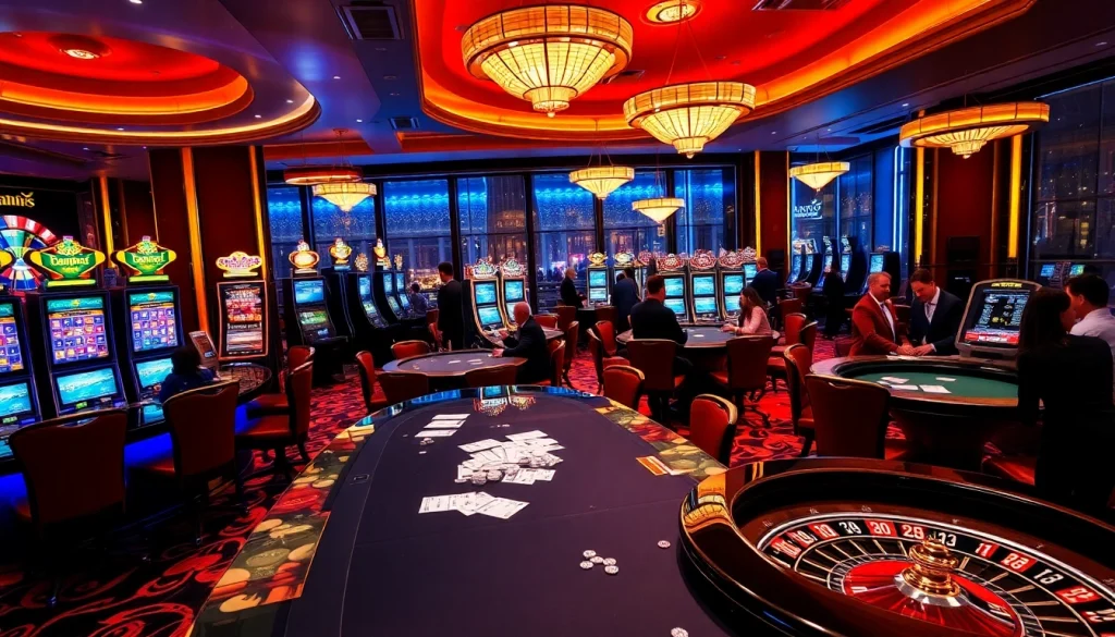 Experience thrilling gameplay at https://www.kjc.global/ with vibrant casino action and players engaged in poker.