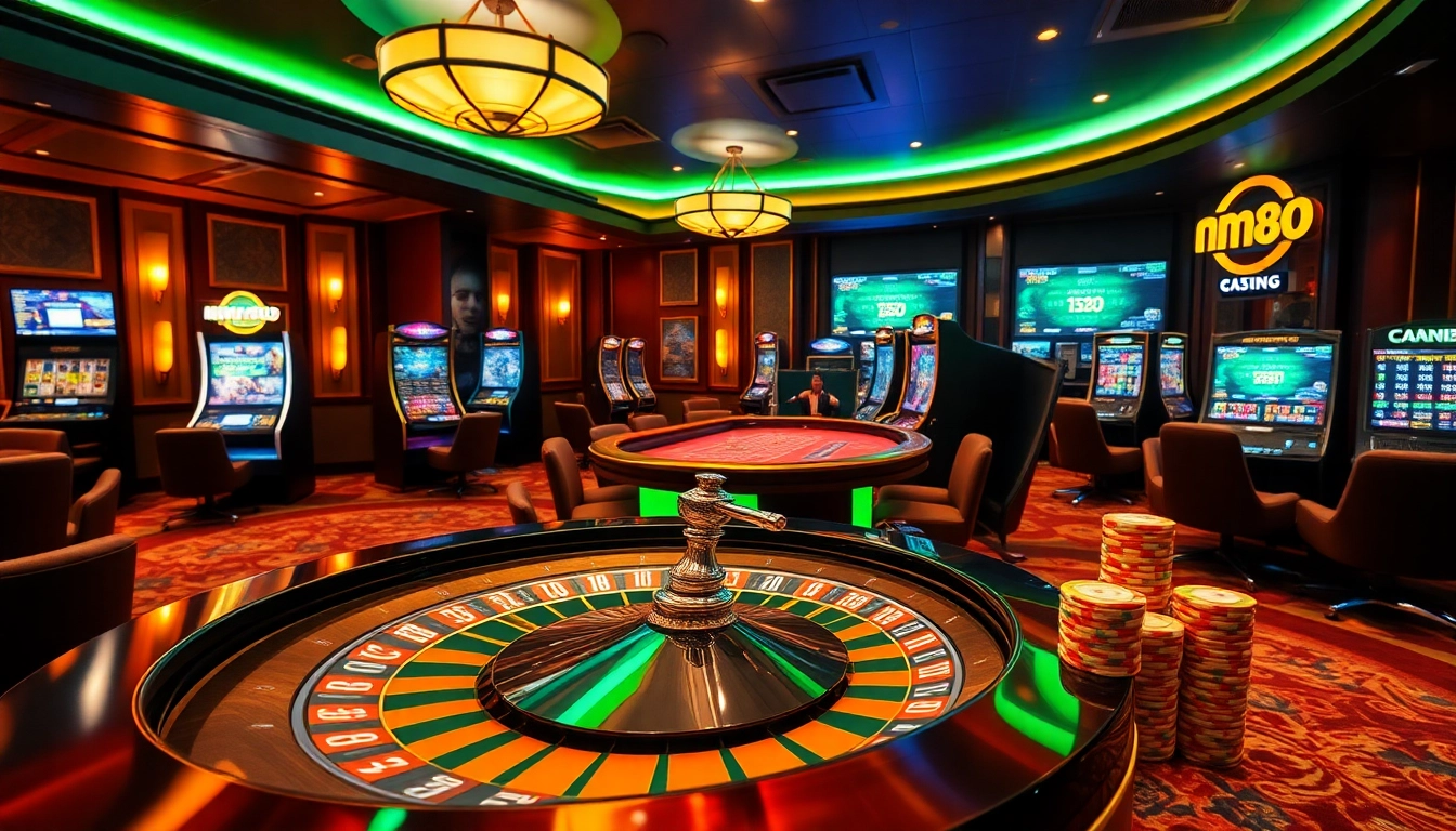Experience the excitement at mm88 with vibrant casino elements, including roulette and poker chips.