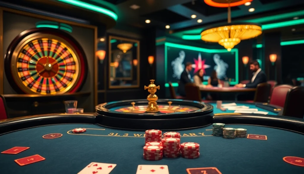 Experience the thrill of 32 win with vibrant casino lights and engaging table games.