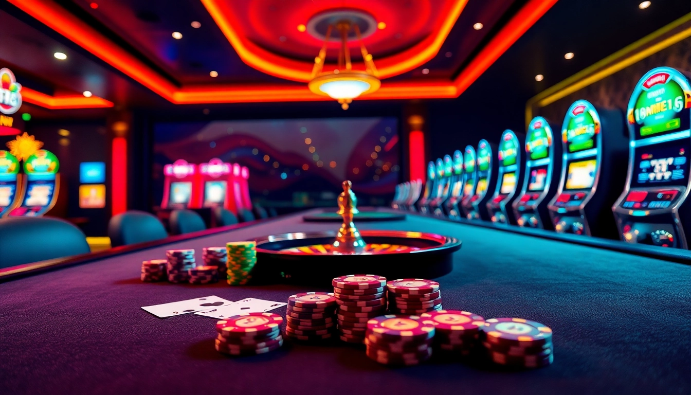 Exciting atmosphere at Trang chủ MM88 showcasing vibrant casino games and online betting.