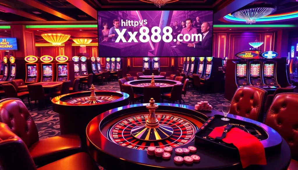 Engaging players at a luxurious casino table featuring games from https://xx88casino.com.