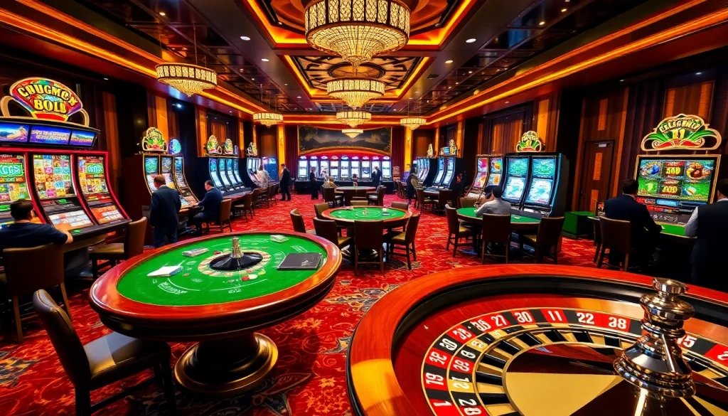 Enjoying thrilling gameplay at Casino TG88 with vibrant slot machines and engaging table games.