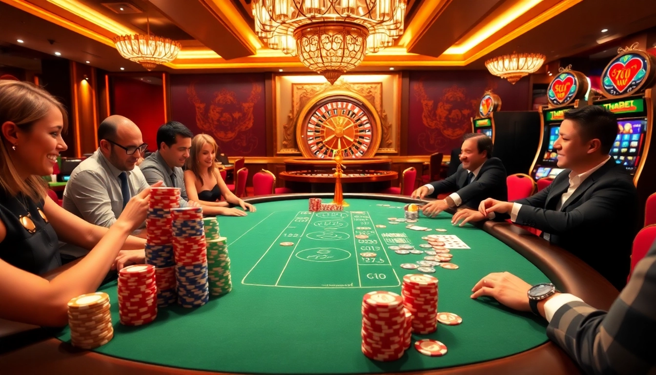 THABET casino excitement with poker chips, roulette, and thrill of gambling action.