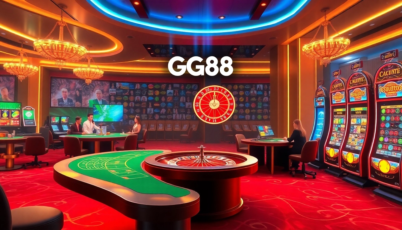 Join the excitement at GG88's casino with vibrant poker chips and thrilling gameplay.