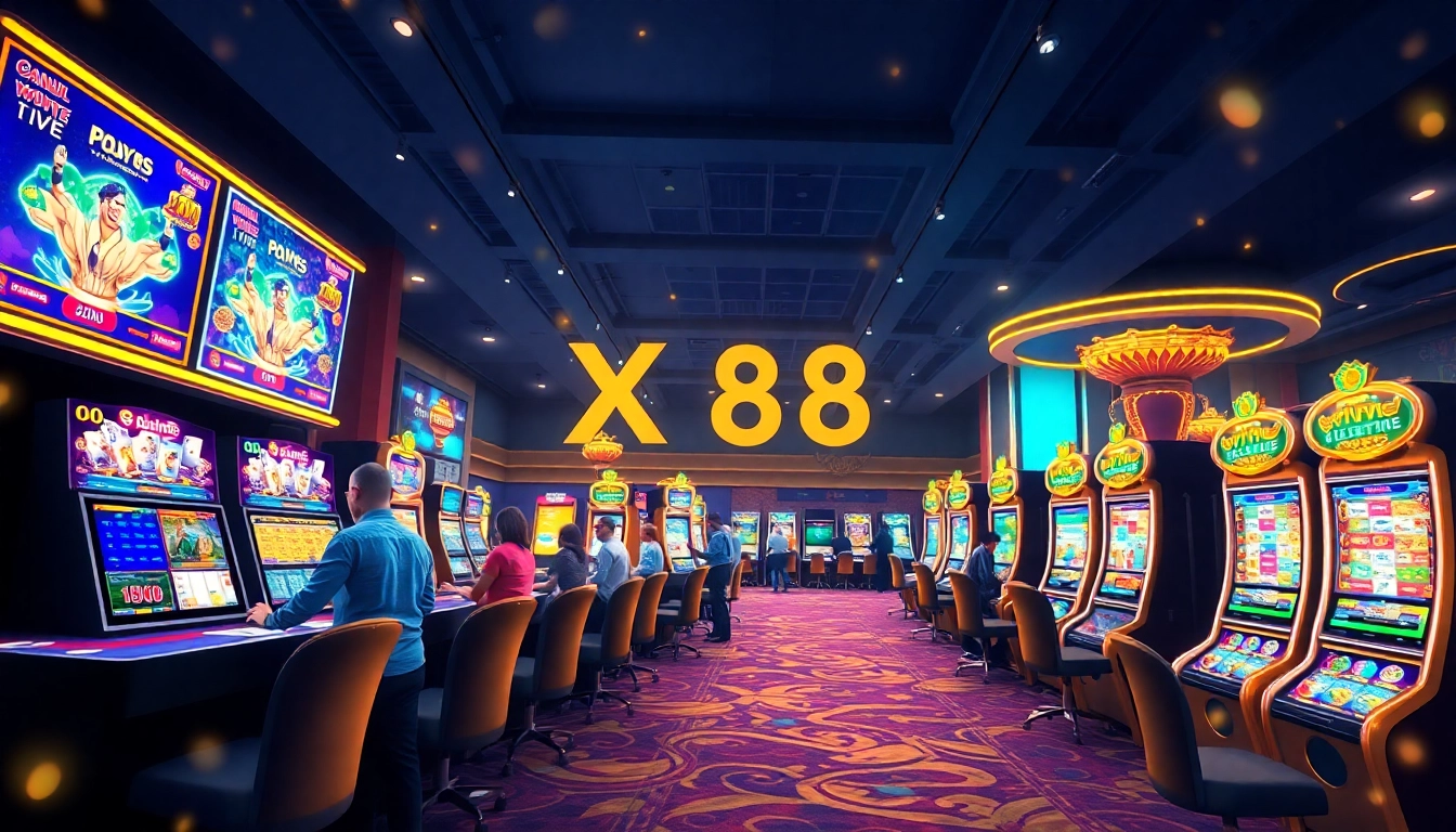 Experience online betting excitement at XX88 HOW with vibrant casino visuals, live dealers, and gaming interfaces.
