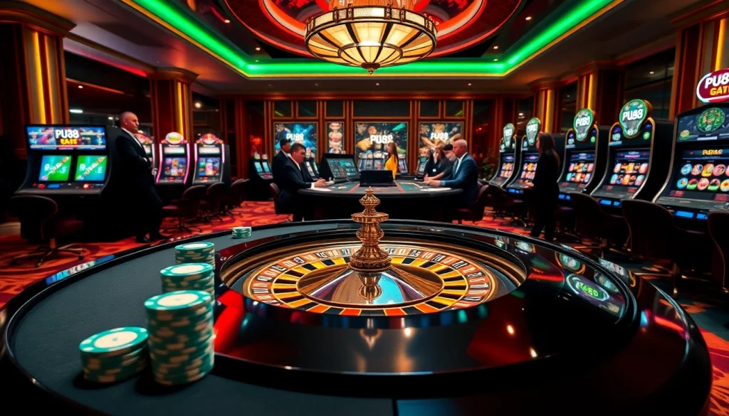 Experience excitement at PU88, featuring vibrant gameplay with roulette and slot machines.