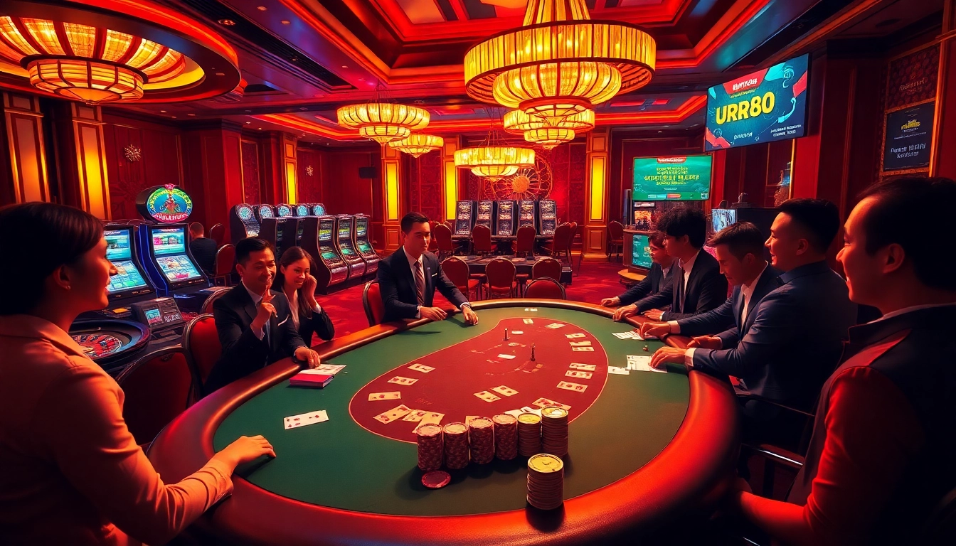 Experience the thrill of gambling at https://urr88.com/ with vibrant casino visuals showcasing poker tables, chips, and excitement.