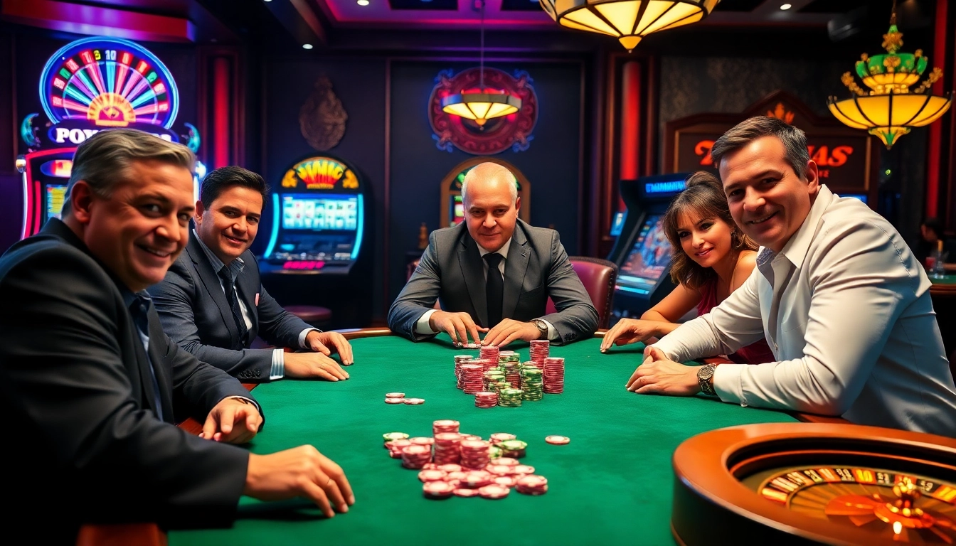 Players engaging in an intense poker game at 789club casino.