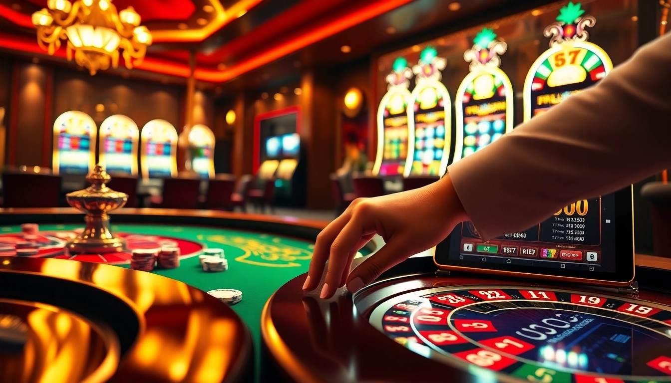 Experience high-stakes thrills at 6L777 VIP casino with vibrant roulette and poker elements.