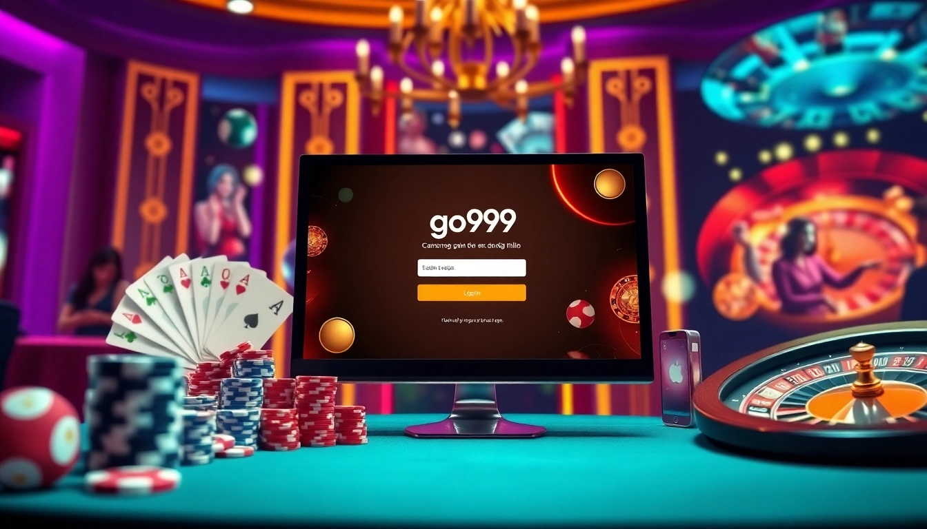 Experience the excitement of go99 đăng nhập with vibrant gambling visuals and engaging online casino elements.