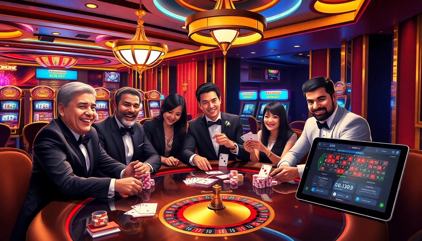 Dynamic poker scene at GO99 casino showcasing players and excitement.