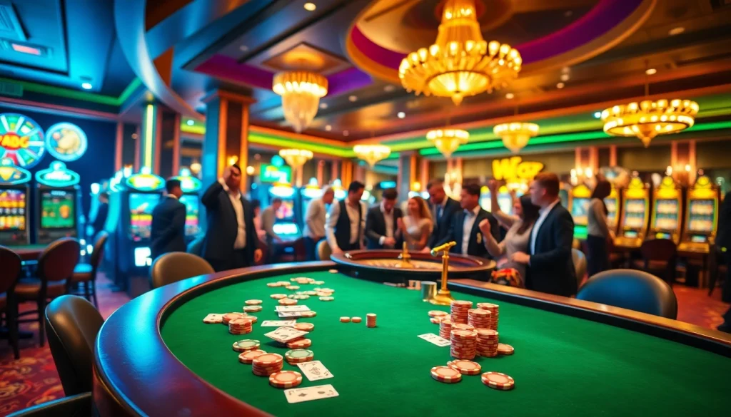 Experience thrilling wins at MB66 with vibrant casino tables and exciting slot machines.