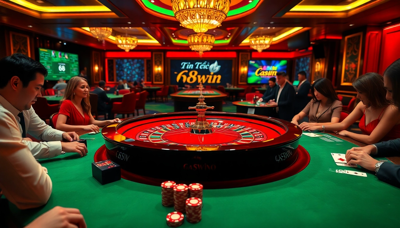 Enjoy the latest updates and promotions on tin tức 68win while gaming at an upscale casino table.