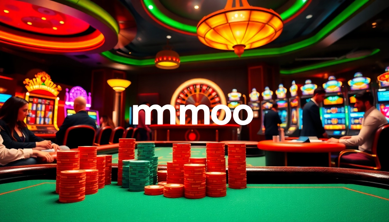 Engage in thrilling games at mmoo casino with vibrant tables and exciting slot machines.