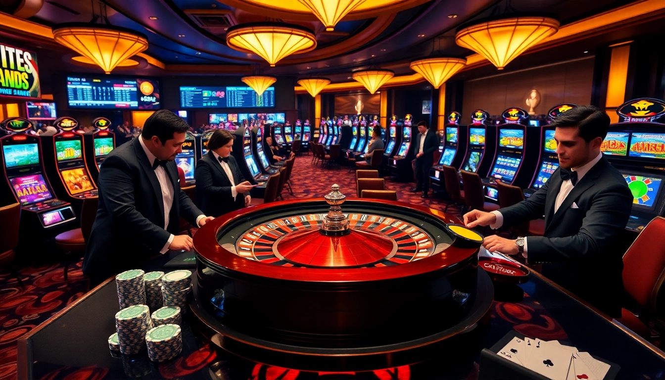 Experience excitement at https://hitclub.care/ with players celebrating wins by the roulette wheel.