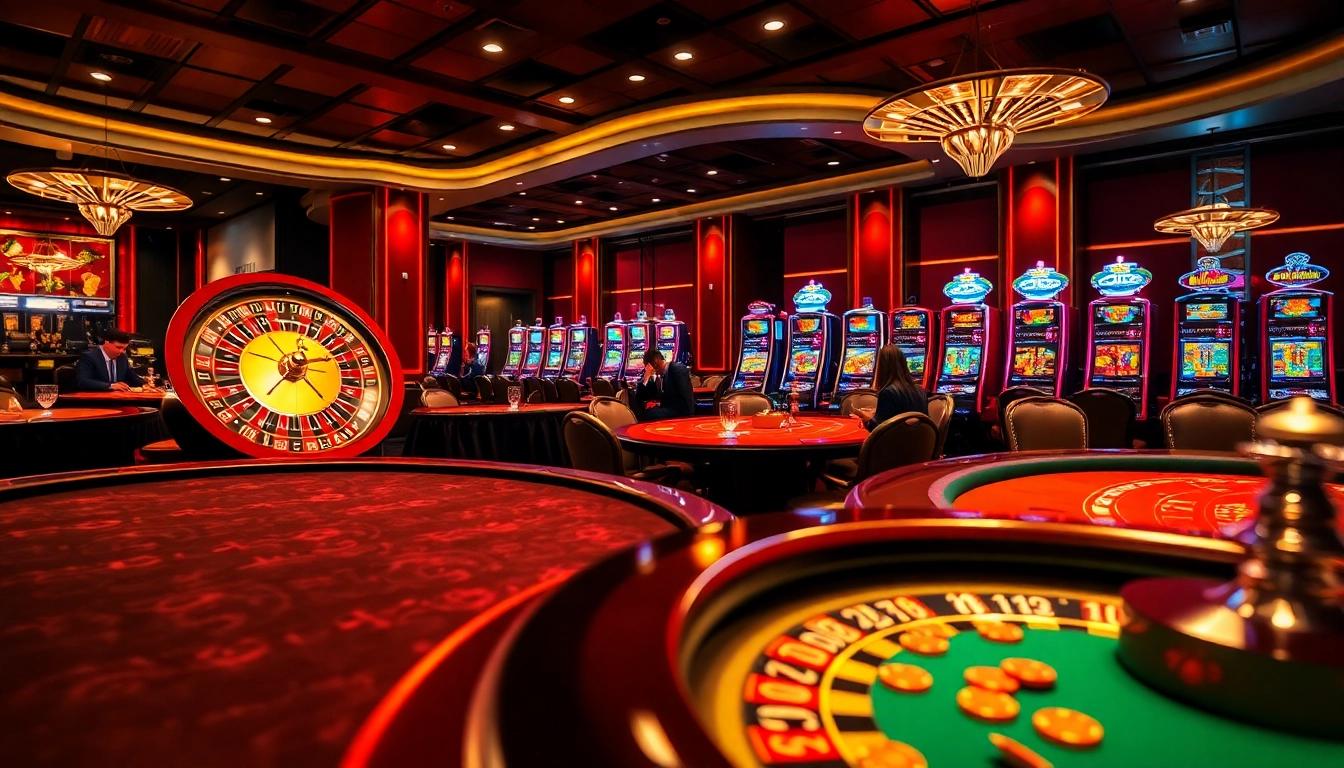 High-stakes poker players and a spinning roulette wheel showcase excitement at 789WIN casino.
