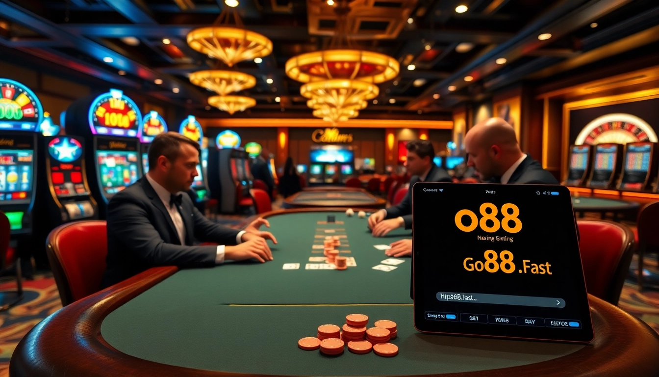 Engage in high-stakes poker at https://go88.fast/ with colorful chips and an exciting casino atmosphere.