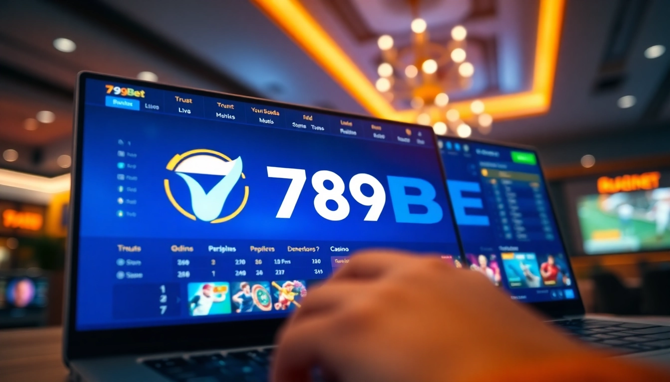Dynamic online betting interface featuring 789BET logo and vibrant sports game elements.