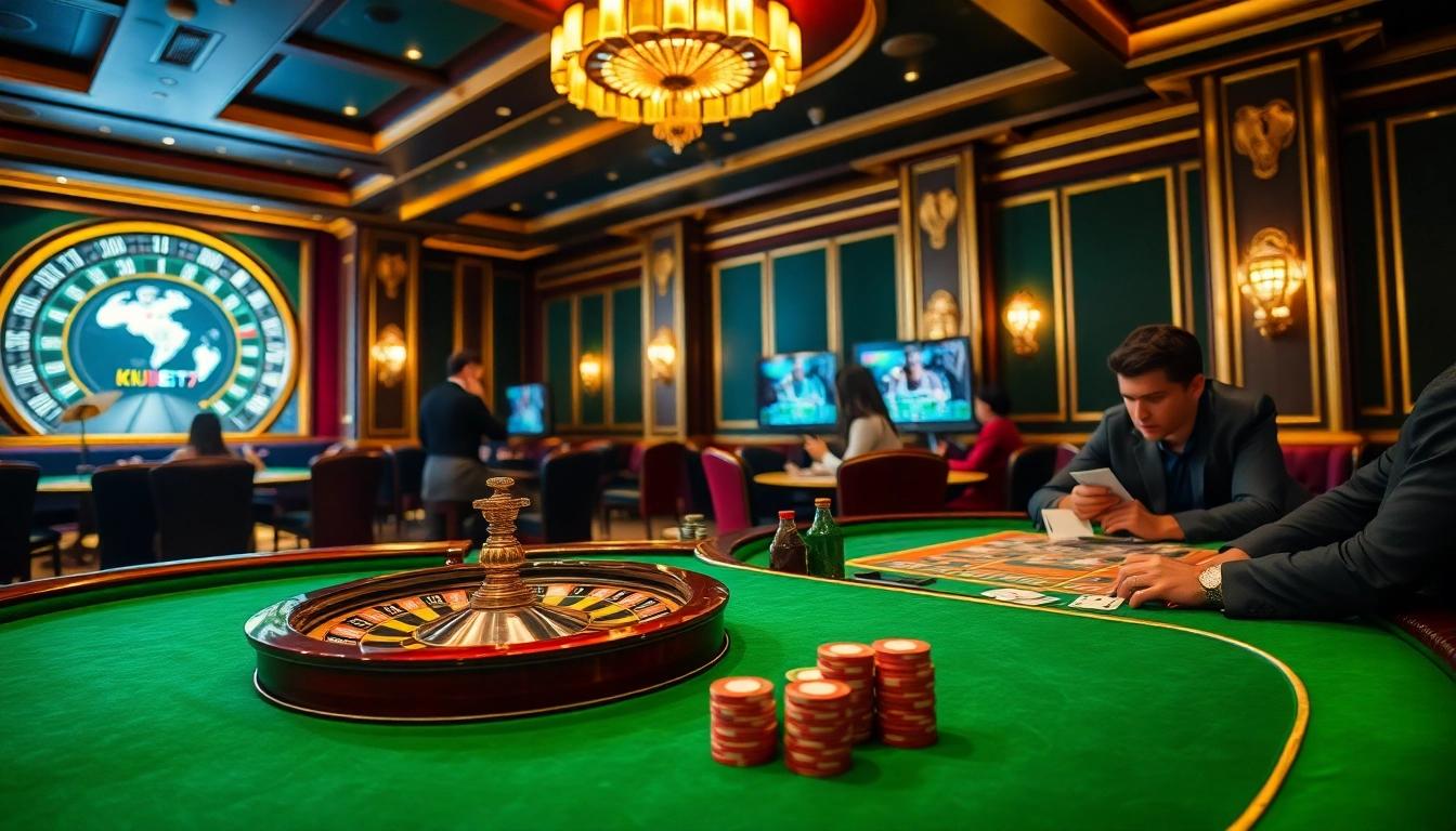 Experience the excitement of KUBET77 at a luxurious casino with intense gaming action.