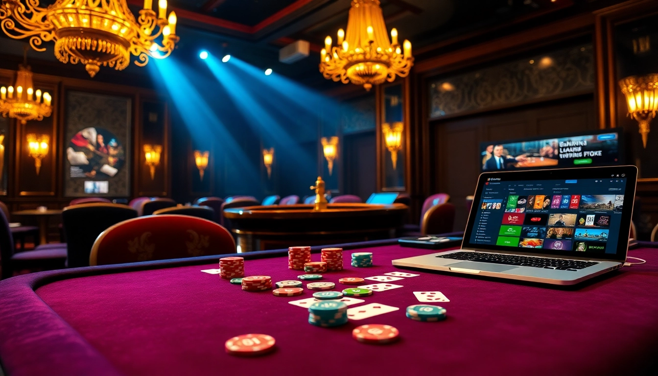 Experience the thrill of kkwin with vibrant poker tables and casino ambiance.